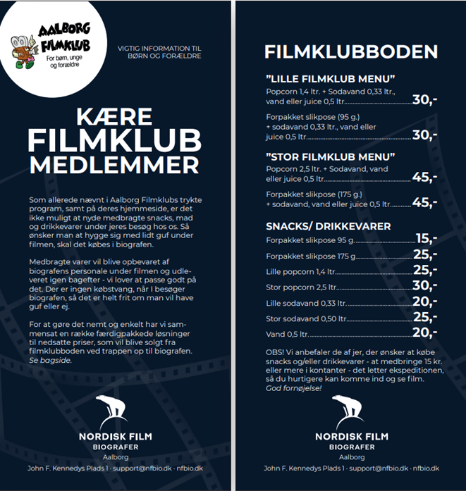 Filmklub menuer